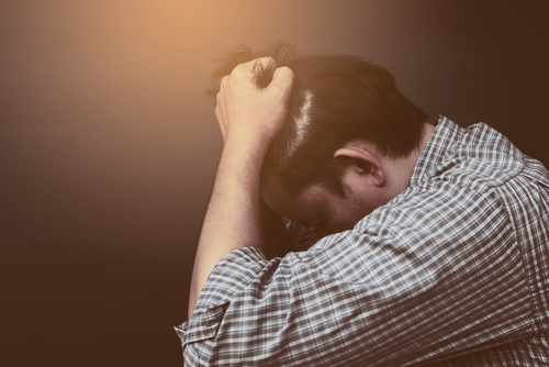 distressed man